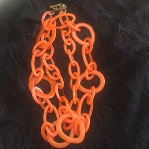 Orange Lucite chain link necklace